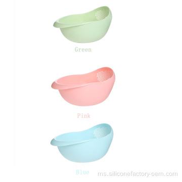 Kitchen Rice Washer Rice Basket Plastik Mengalakkan Bakul